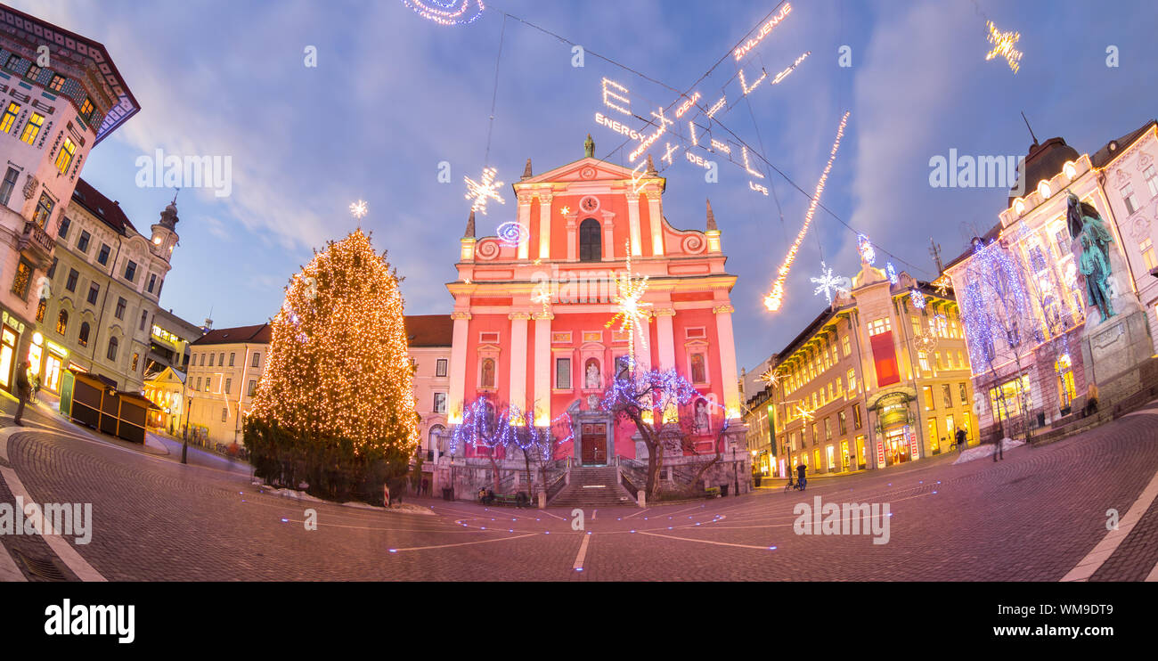 Preseren Platz, Ljubljana, Slowenien, Europa. Stockfoto