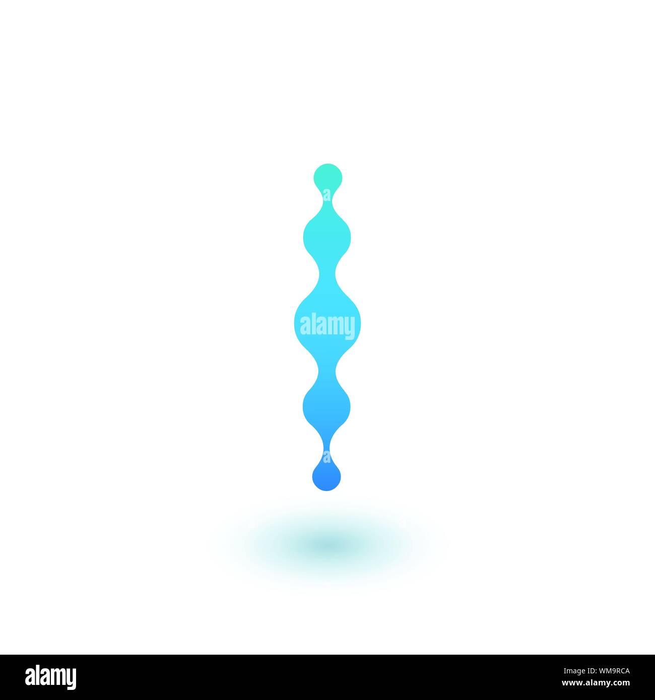 Wasser molekulare Initial ich Logo, Flüssigkeit Flüssigkeit Design Element mit Dots und Schatten. Vektor Illustration auf weißem Hintergrund Stock Vektor