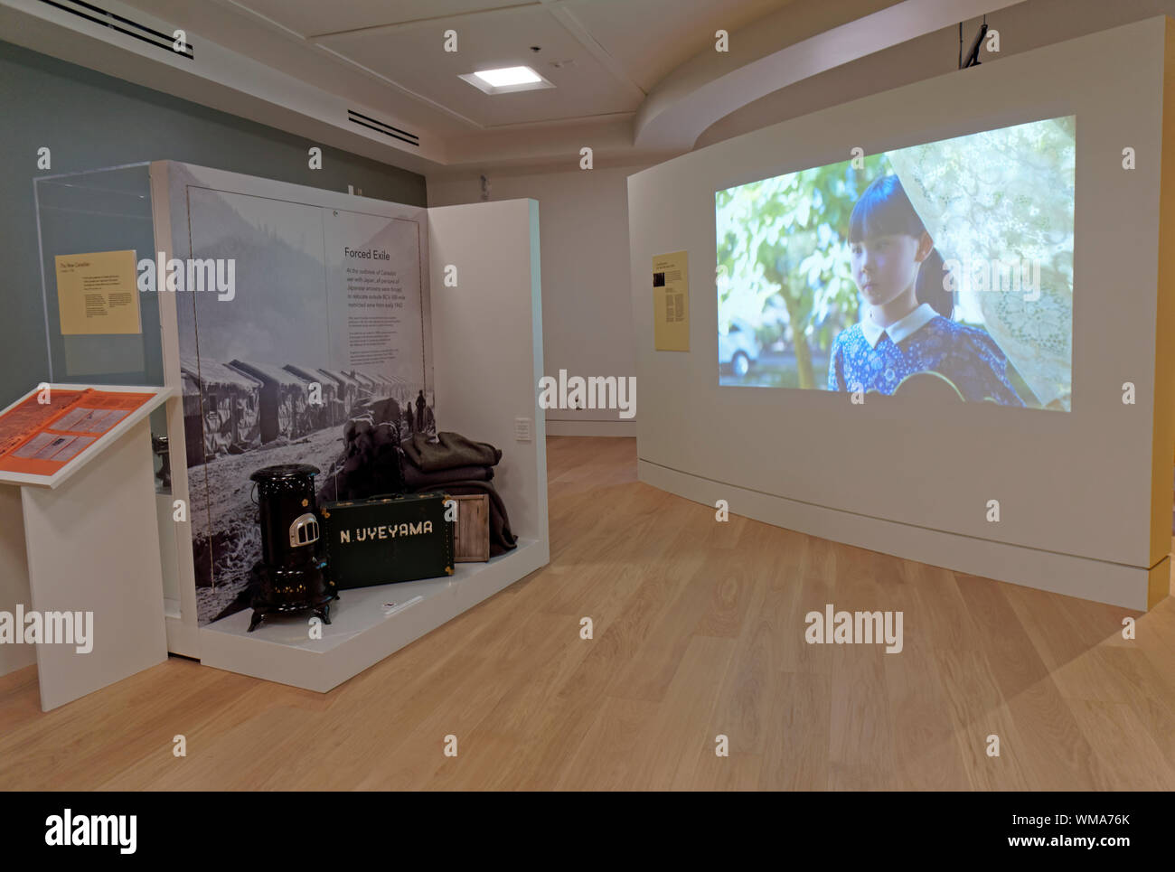Historische Japan im Zweiten Weltkrieg Internierungslager Exponate auf der Nikkei National Museum & Cultural Center in Vancouver, Vancouver, BC, Kanada Stockfoto