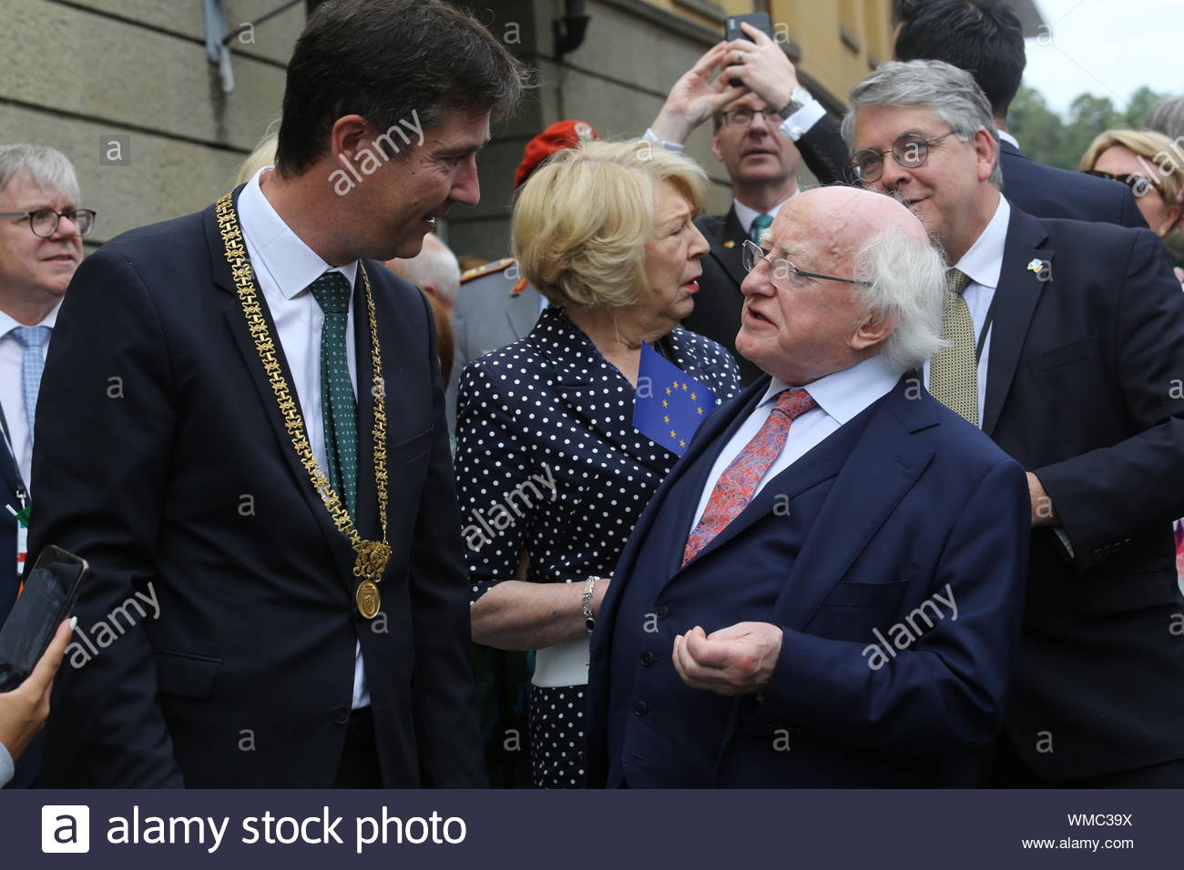 Präsident Michael D Higgins besuche Würzburg mit einer irischen Delegation als Brexit wächst Böse Stockfoto