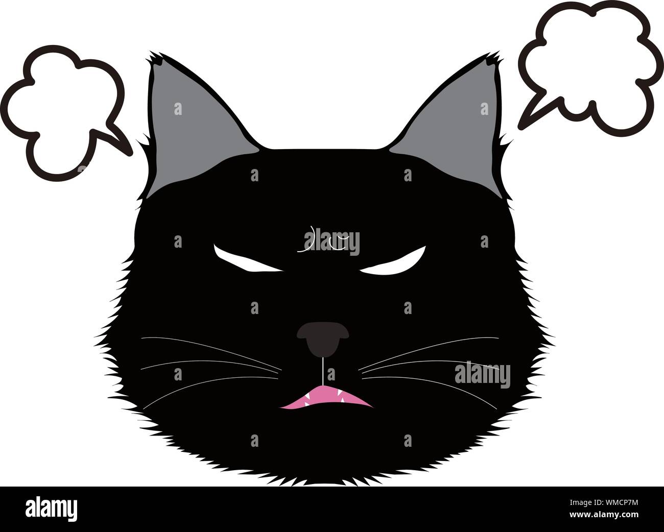 Eine Abbildung von einem wütenden Black Cat in Vektoren Stockfoto