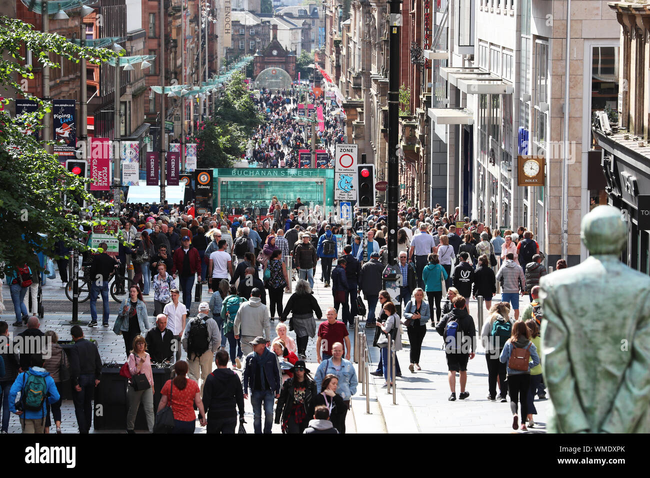 Shopper in Buchanan Street, Glasgow, Schottland, Großbritannien das Einkaufszentrum als den Stil Meile bekannt Stockfoto