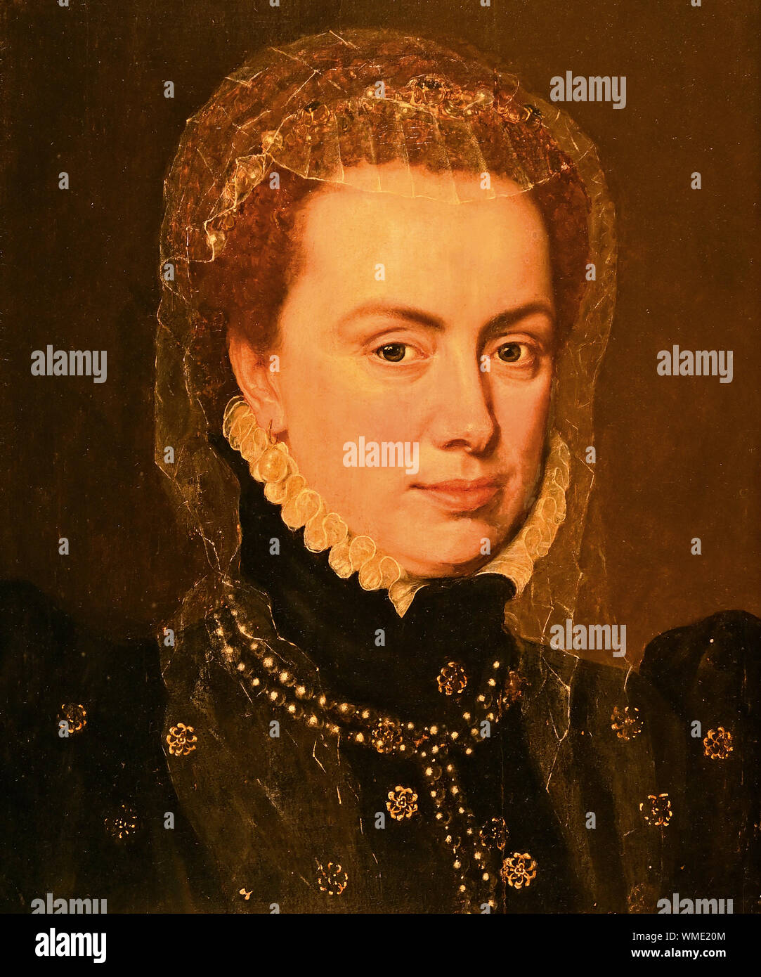 Delft, Niederlande - 2019.08.09: Portrait von Margaret Herzogin von Parma (1522-1586), Gouverneur der spanischen Niederlande (nach 1562 Öl auf Schmerz Stockfoto