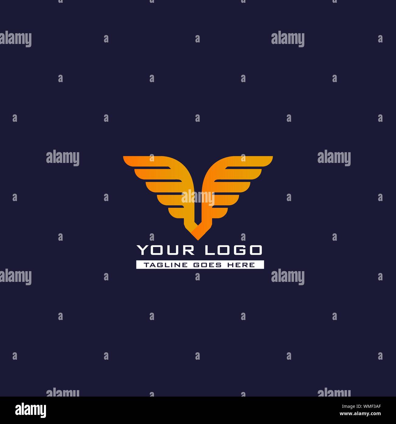 Flügel logo Vorlage. Vector Business Icon. Corporate Branding Identität Stock Vektor