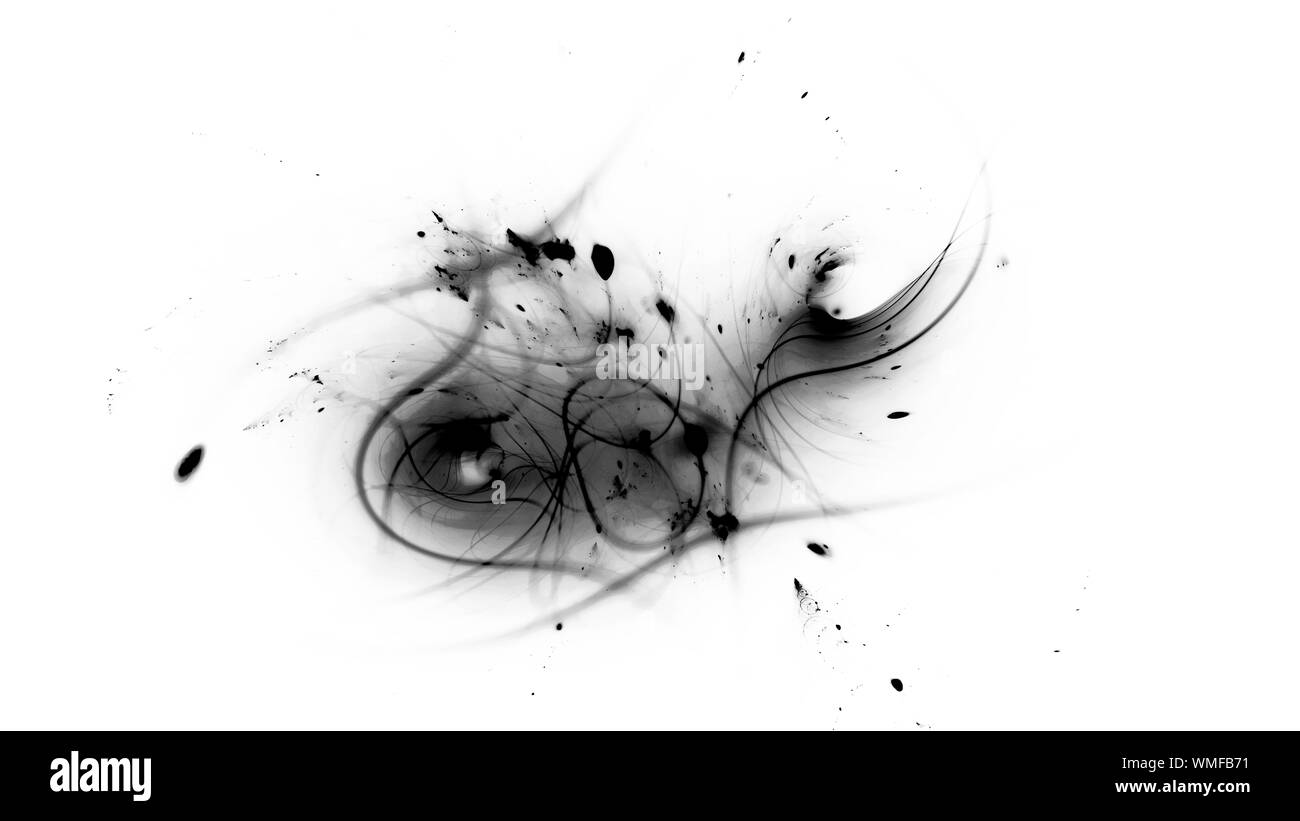 Trajektorien von dunkler Materie und Energie, Schwarze und Weiße abstrakte Intensität Karte, 3D-Rendering Stockfoto