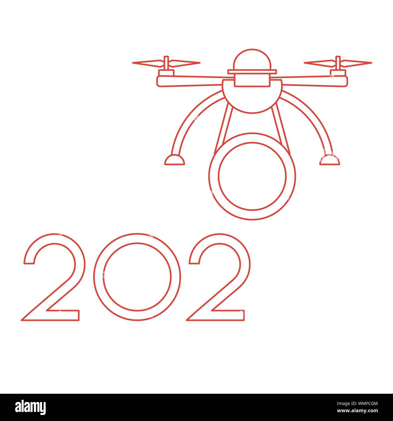 Frohes Neues Jahr Vector Illustration mit Drone übertragungen Zahlen 2020. Design für Poster, party Karte drucken. Stock Vektor