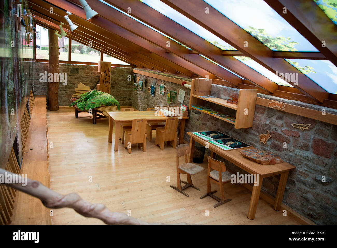 Spielzimmer, National Park Gate Gemuend, Nationalpark Eifel, Nordrhein-Westfalen, Deutschland, Europa, Gemünd Stockfoto