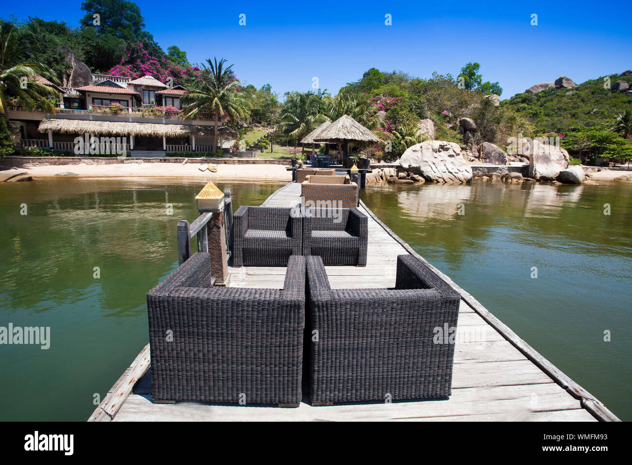 Bungalow Resort Ngoc Suong, in Cam Ranh Bay, South China Sea, Nha Trang, Vietnam, Asien Stockfoto