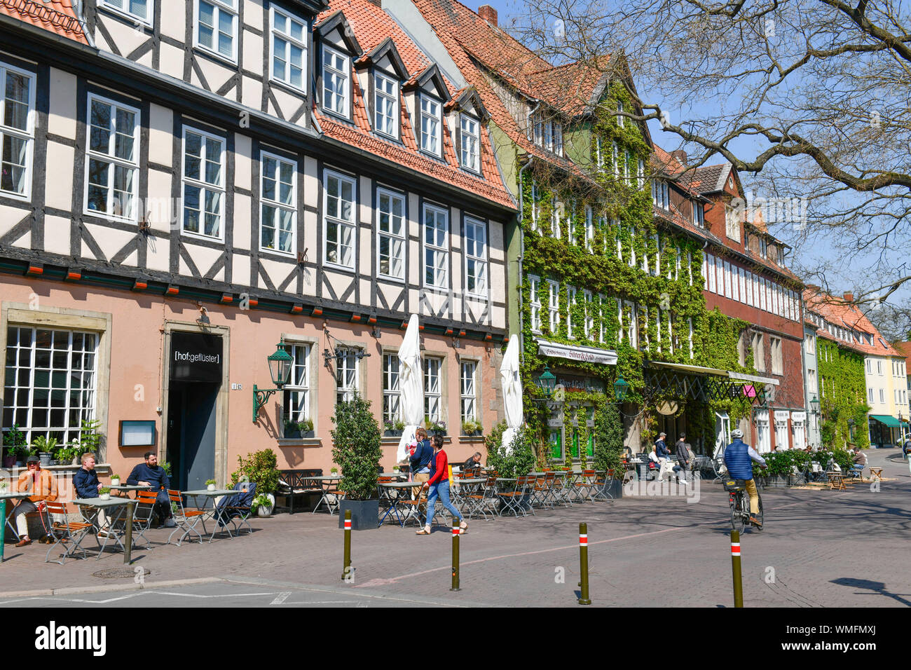 Fachwerkhaeuser, Ballhofplatz, Altstadt, Hannover, Niedersachsen, Deutschland Stockfoto