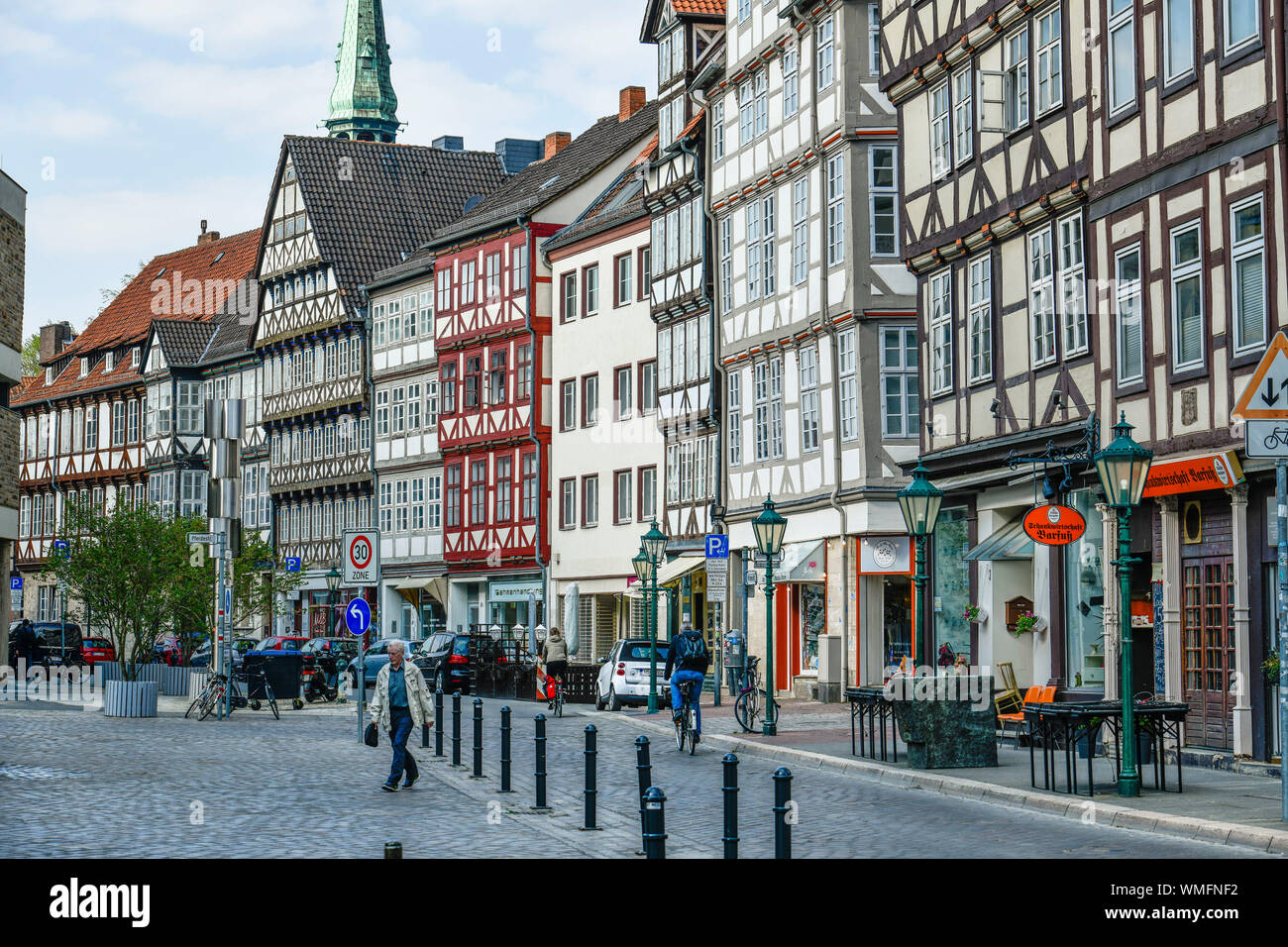 Fachwerkhaeuser, Burgstraße, Holzmarkt, Kramerstrasse, Altstadt, Hannover, Niedersachsen, Deutschland Stockfoto
