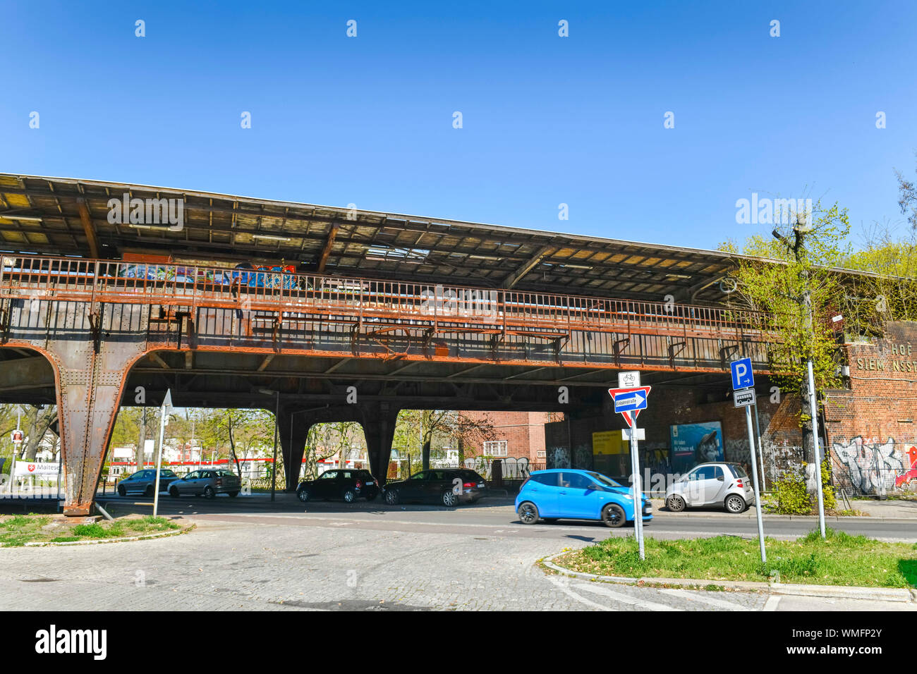 Siemensbahn, stillgelegter Bahnhof Siemenstadt, Siemensstadt, Spandau, Berlin, Deutschland Stockfoto