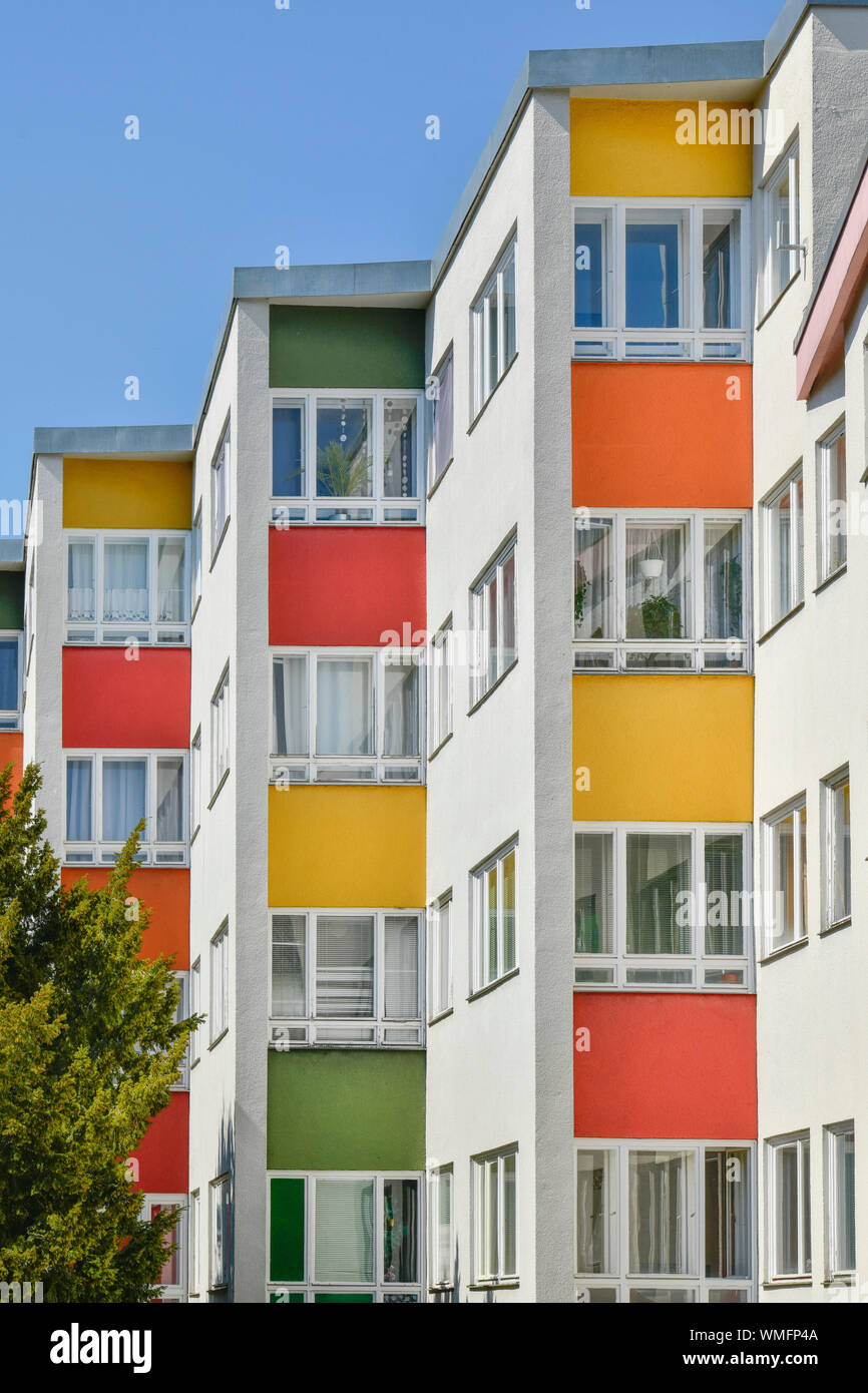 Wohnbauten von Hans Scharoun, Ostabschluss, Goebelstrasse, grosssiedlung Siemensstadt, Spandau, Berlin, Deutschland Stockfoto