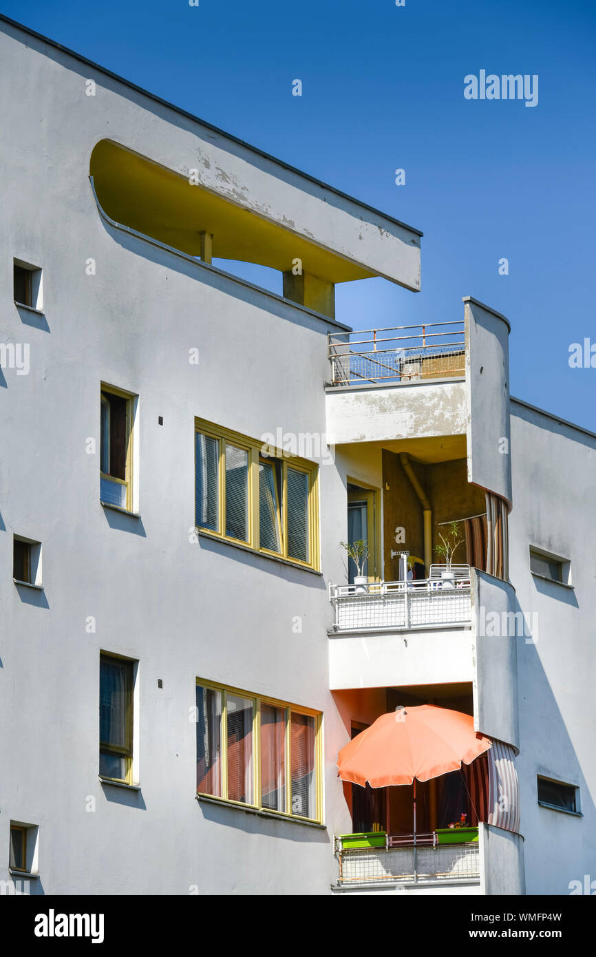 Wohnhaus Panzerkreuzer, Hans Scharoun, Jungfernheideweg, grosssiedlung Siemensstadt, Spandau, Berlin, Deutschland Stockfoto