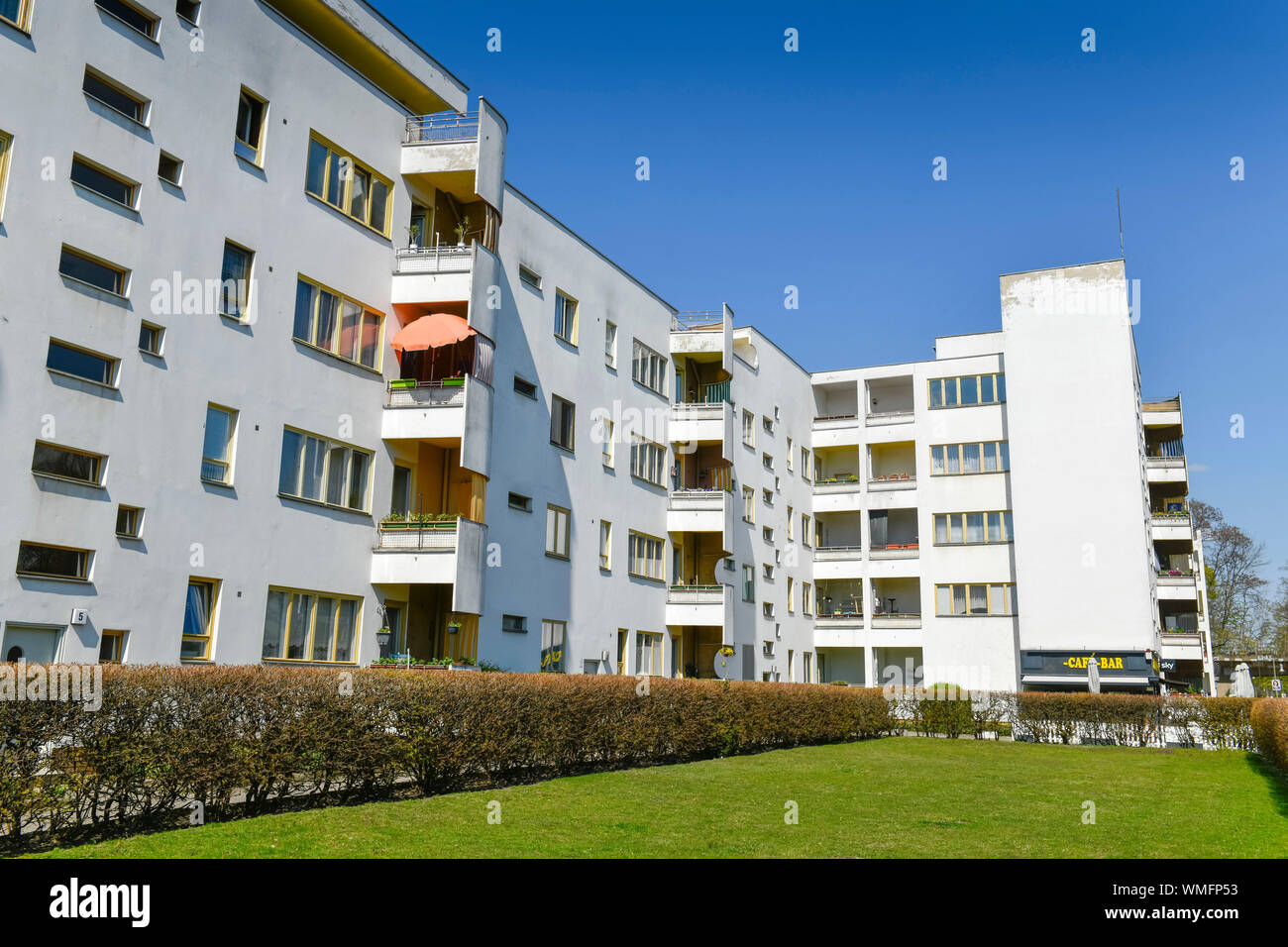 Wohnhaus Panzerkreuzer, Hans Scharoun, Jungfernheideweg, grosssiedlung Siemensstadt, Spandau, Berlin, Deutschland Stockfoto