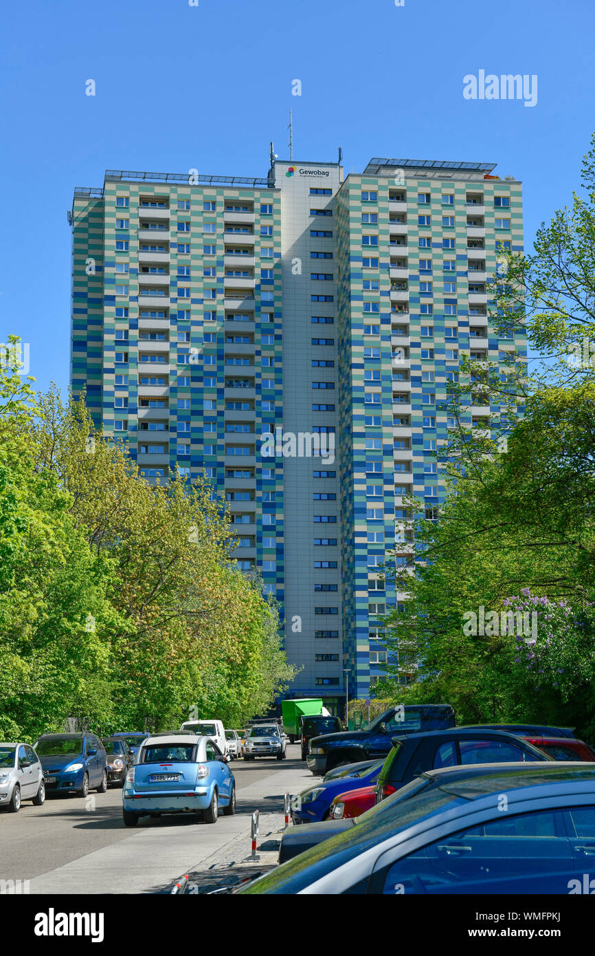 Gewobag Hochhaus Graetschelsteig 26, Wilhelmstadt, Spandau, Berlin, Deutschland Stockfoto