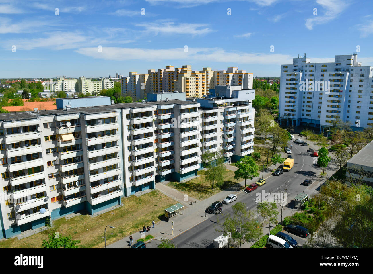Hochhaeuser, Blasewitzer Ring, Obstallee-Siedlung, Staaken, Spandau, Berlin, Deutschland Stockfoto