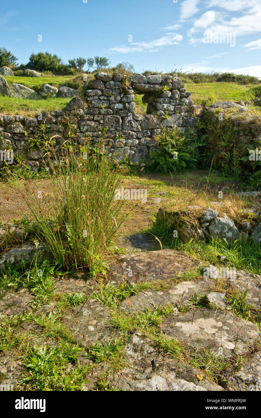 Remaims von Gebäude von "Carn Euny 'Iron Age Settlement Stockfoto