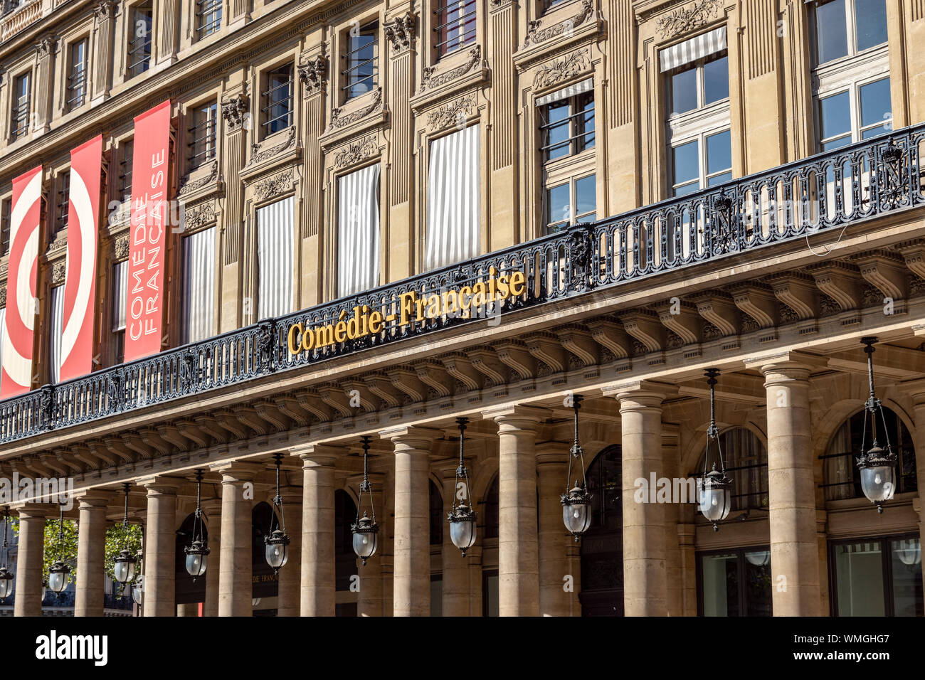 Fassade der Comedie Francaise in Paris Stockfoto