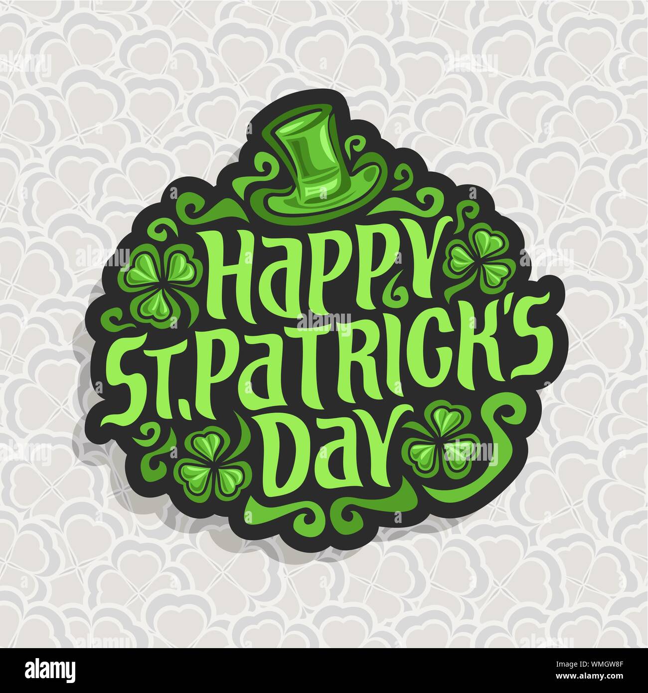 Vektor abstrakte Logo für St. Patrick's Day auf shamrock Hintergrund. Stock Vektor