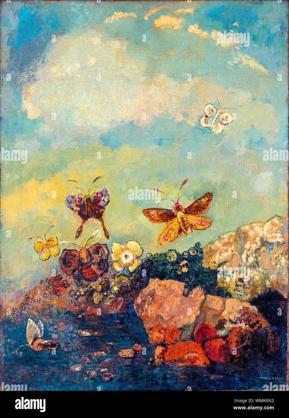 Odilon Redon, Malerei, Schmetterlinge, um 1910 Stockfoto