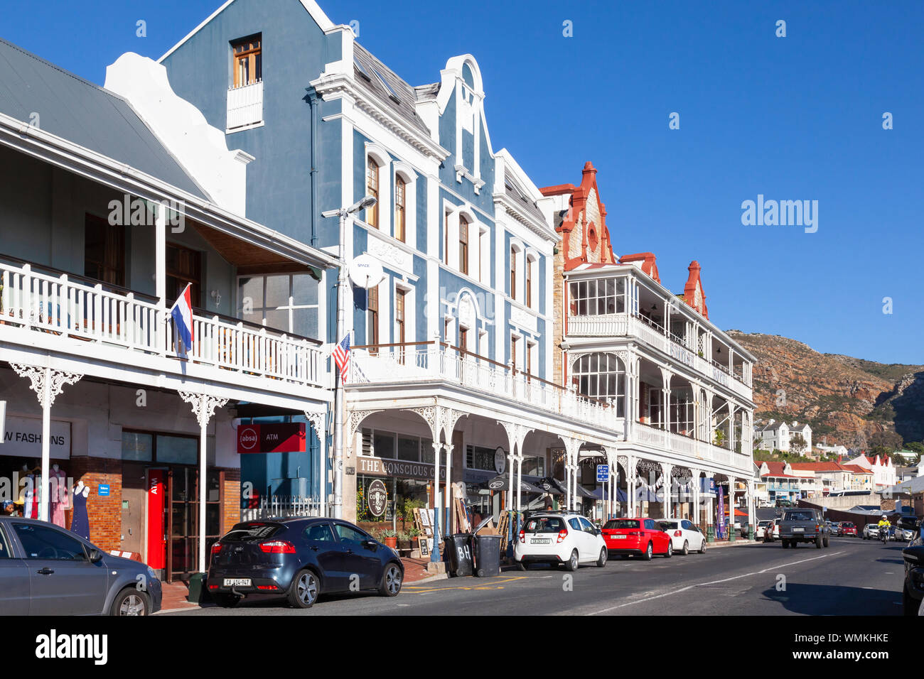 Historische koloniale Architektur in die Main St, Simonstown, Kapstadt, Cape Peninsula, Western Cape, Südafrika Stockfoto