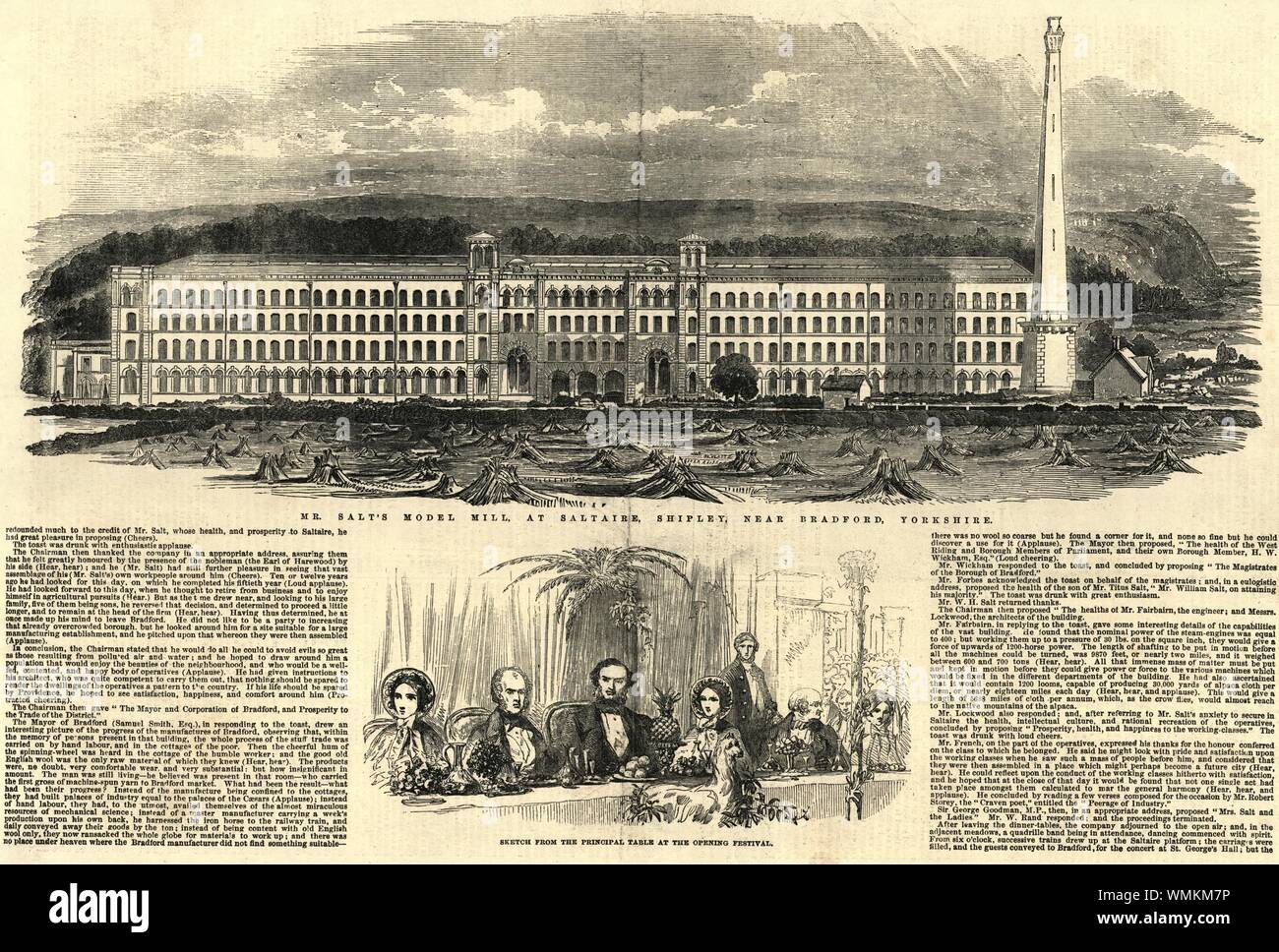 Herr Salt Modell Mühle, in Saltaire, Shipley, in der Nähe von Bradford, Yorkshire 1853 Stockfoto