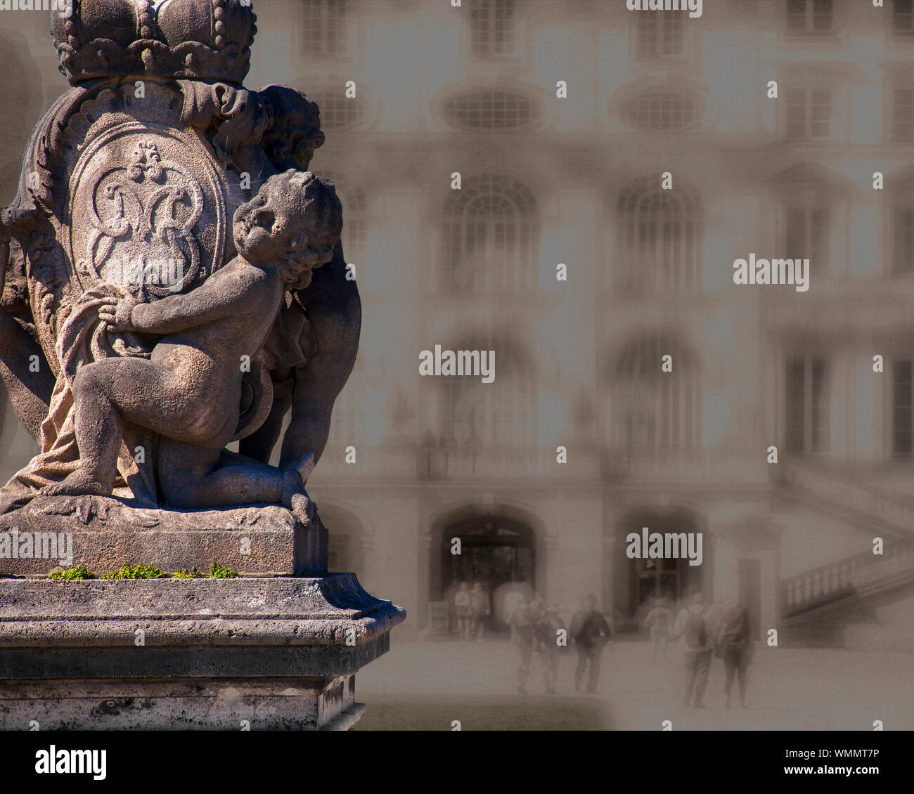 DE - Bayern: Am Eingang von Schloss Nymphenburg in München Detail Stockfoto