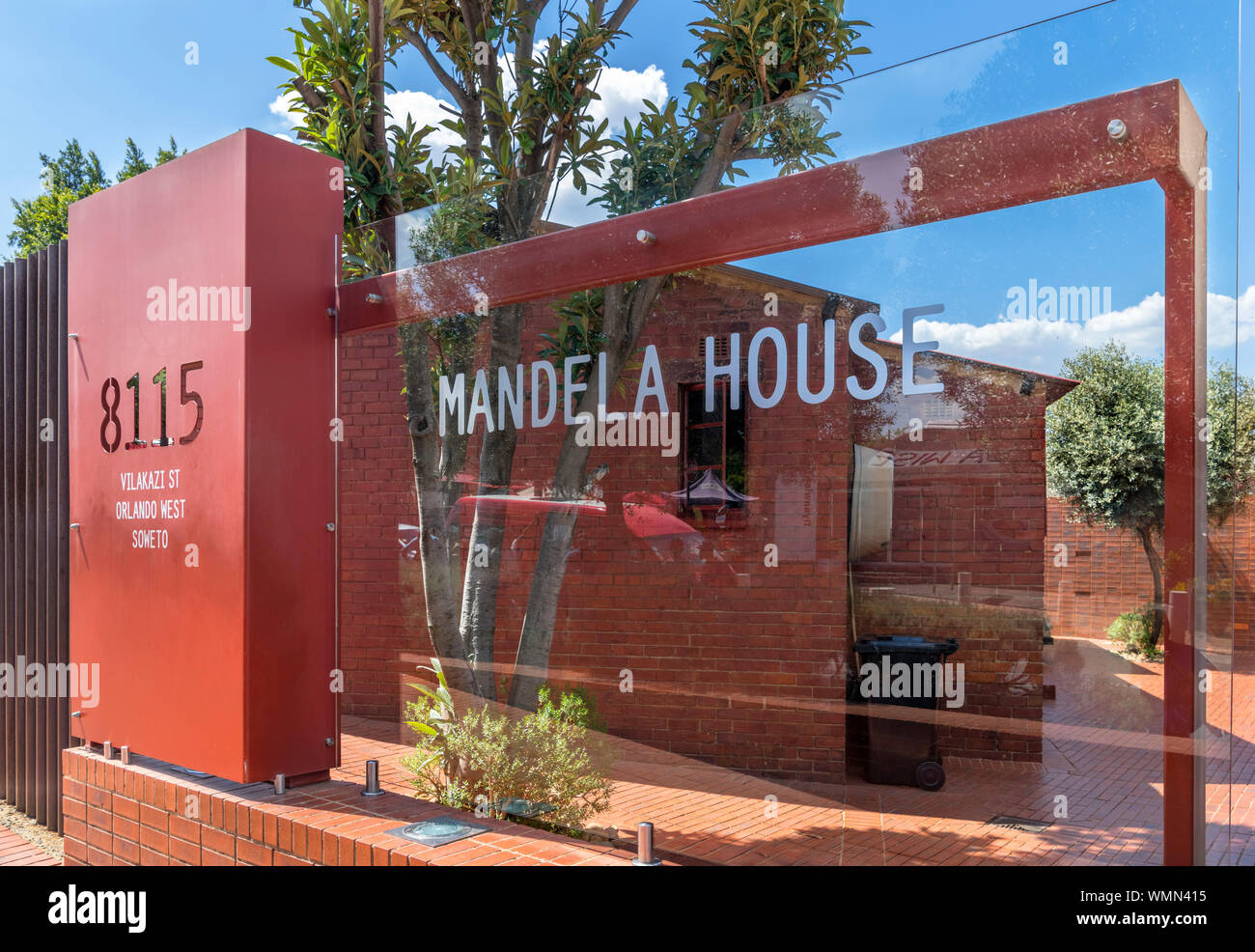 Die Mandela Haus (das Nelson Mandela National Museum), der ehemaligen Heimat von Nelson und Winnie Mandela in Orlando West, Soweto, Johannesburg, Südafrika Stockfoto