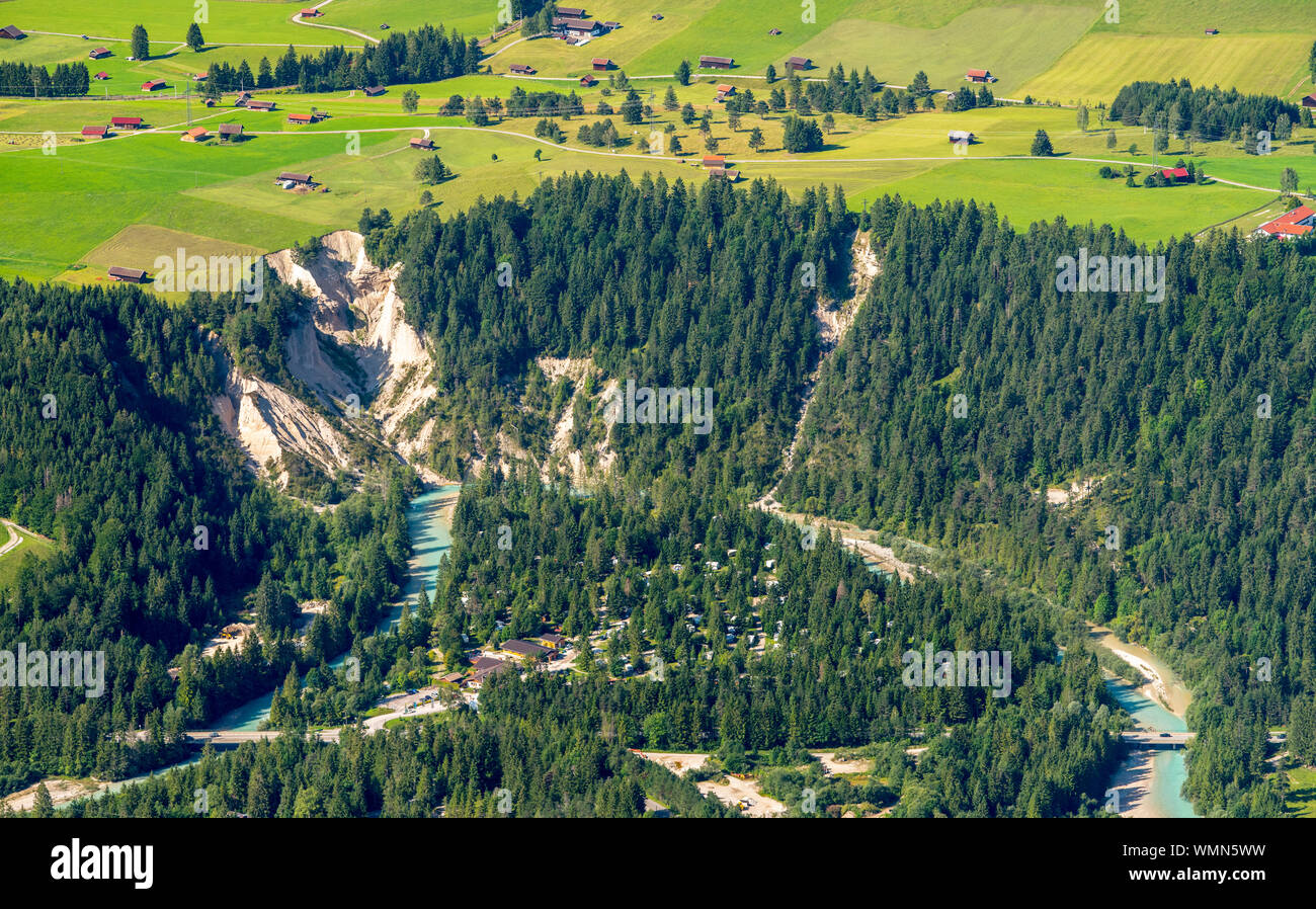 Isar in der Nähe der Stadt Mittenwald in Bayern, Deutschland Stockfoto