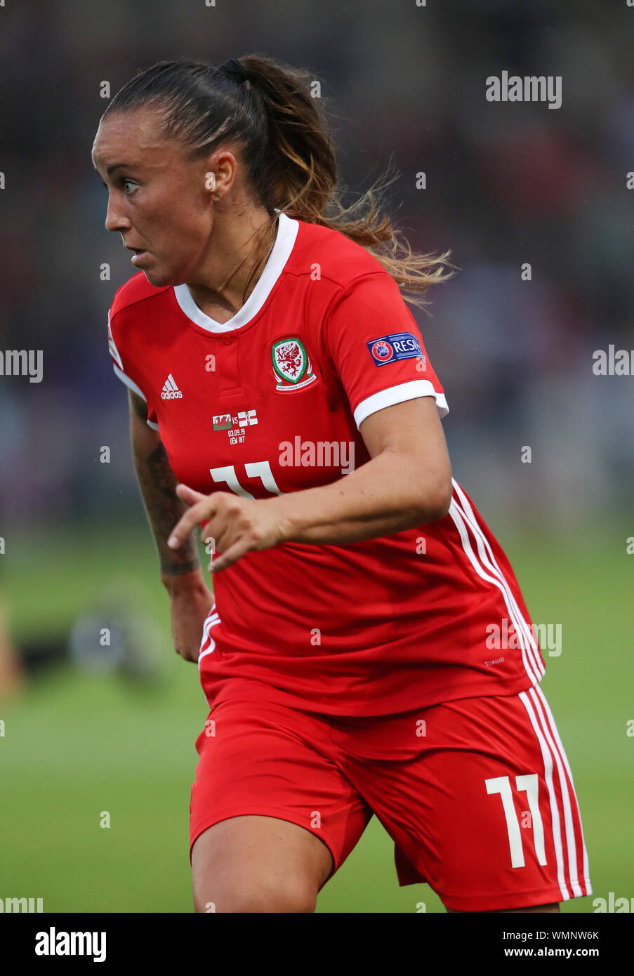 Wales" Lauren Wade während der UEFA EURO 2021 Qualifikation Gruppe C Spiel bei Rodney Parade, Newport. Stockfoto