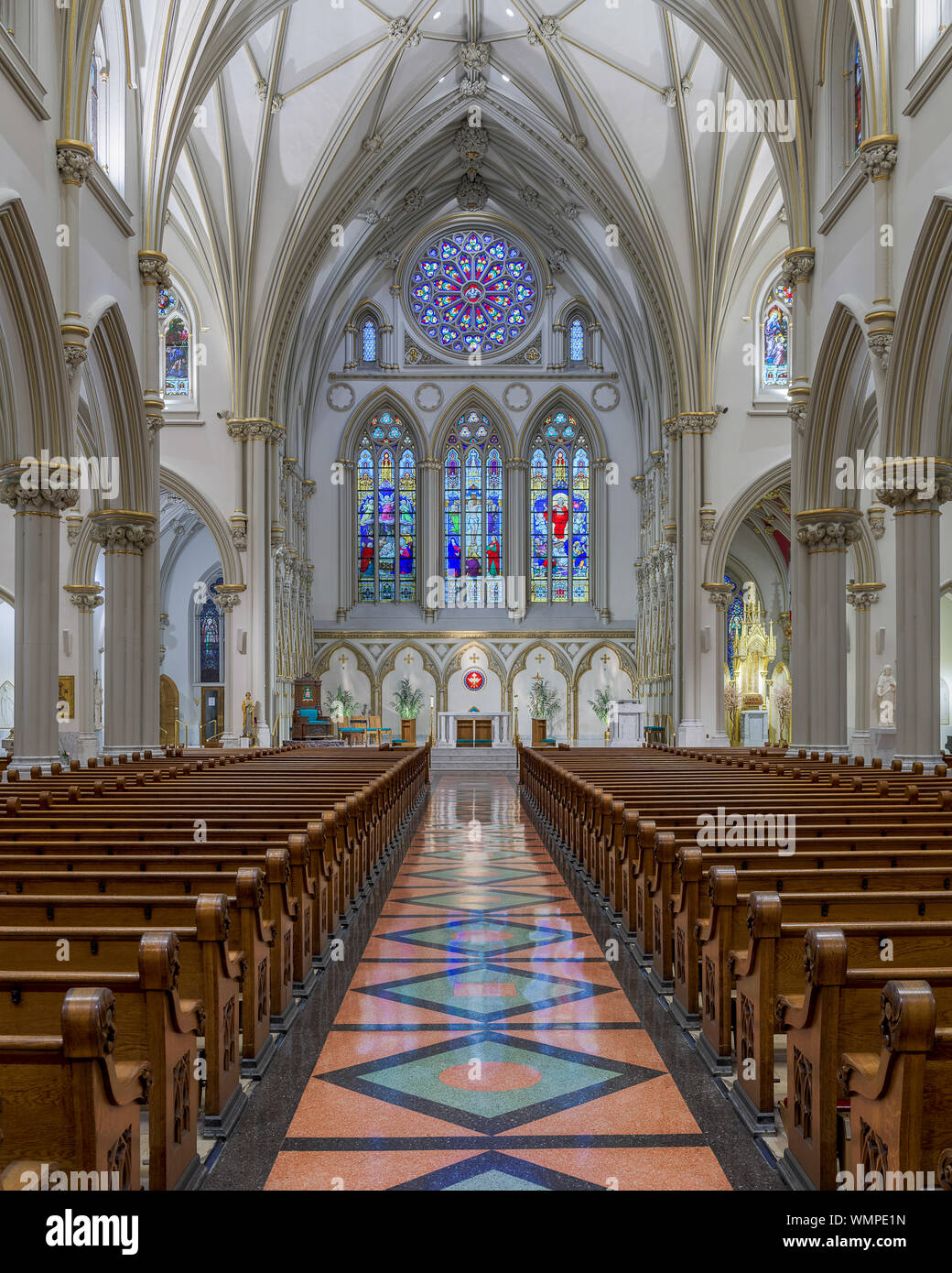 St. Joseph Kathedrale im 50 Franklin Street in Buffalo, New York am 11. Juli 2019 Stockfoto