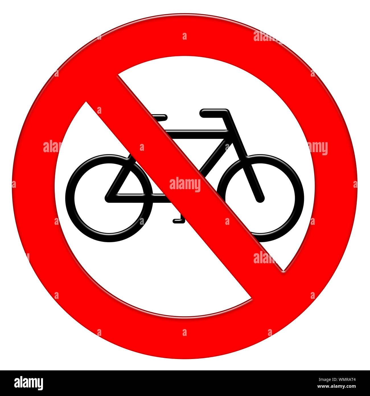 Verbot Symbol mit Fahrrad Abbildung Symbol Stockfoto