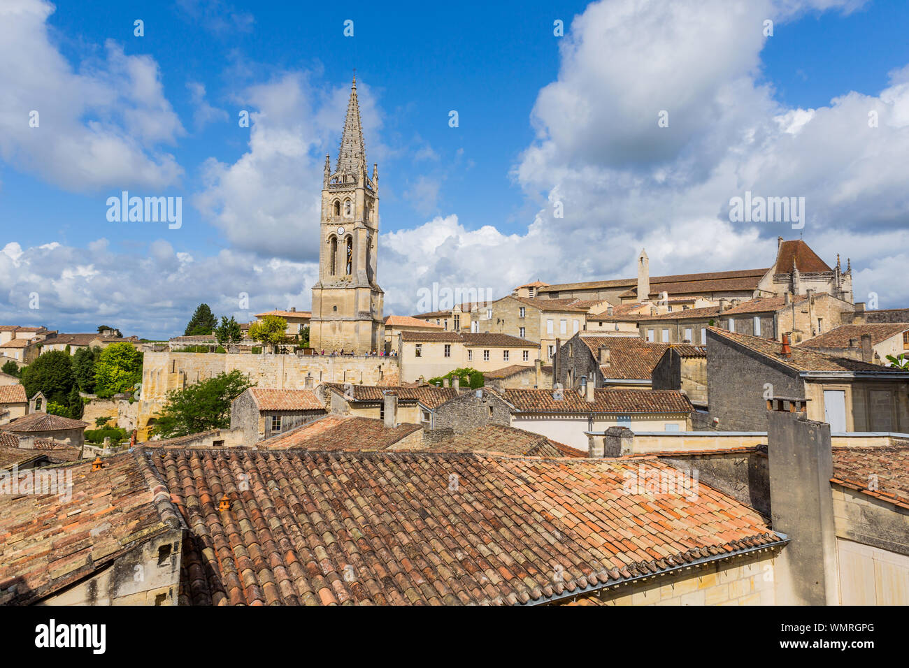 Ansicht von Saint-Emilion in Aquitanien, Frankreich Stockfoto