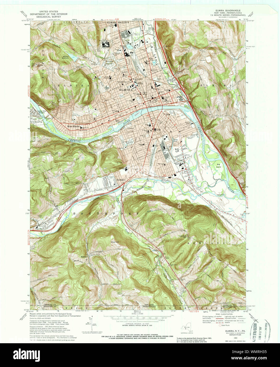 Karte von elmira new york Fotos und Bildmaterial in hoher Auflösung