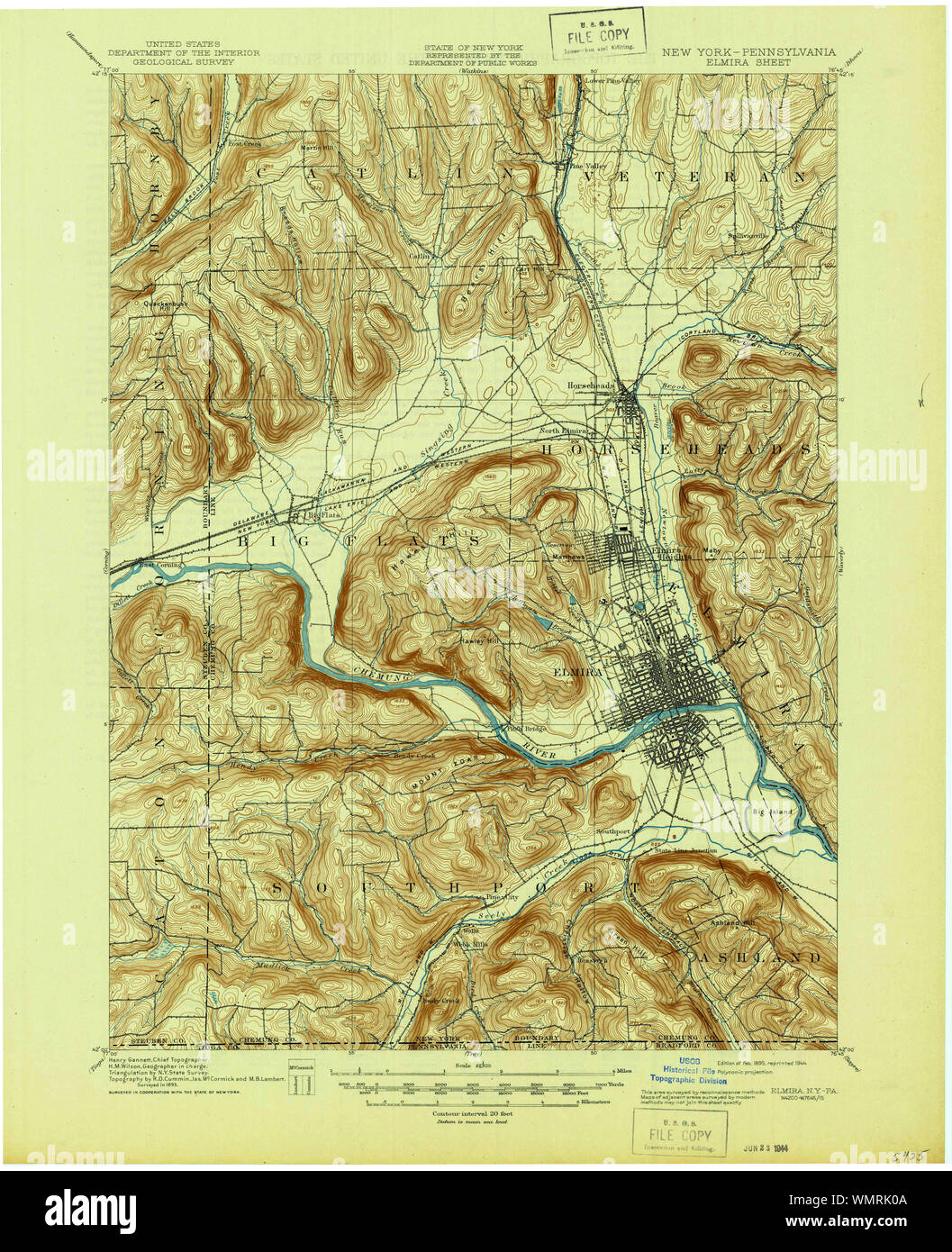 Karte von elmira new york -Fotos und -Bildmaterial in hoher Auflösung 