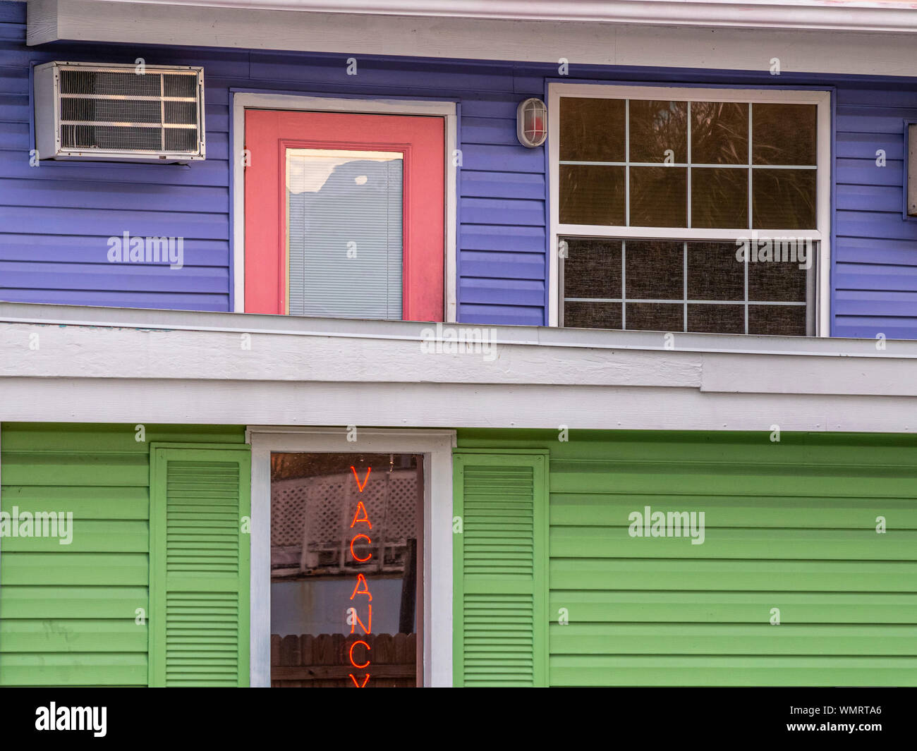 Details der bunten Gebäude in Fort Myers Beach, Florida Stockfoto