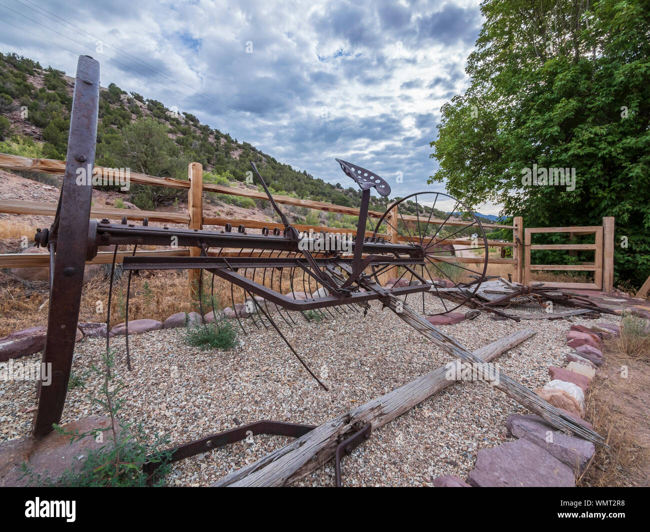 Landmaschinen, John jarvie historische Ranch, Braun Park, Utah. Stockfoto