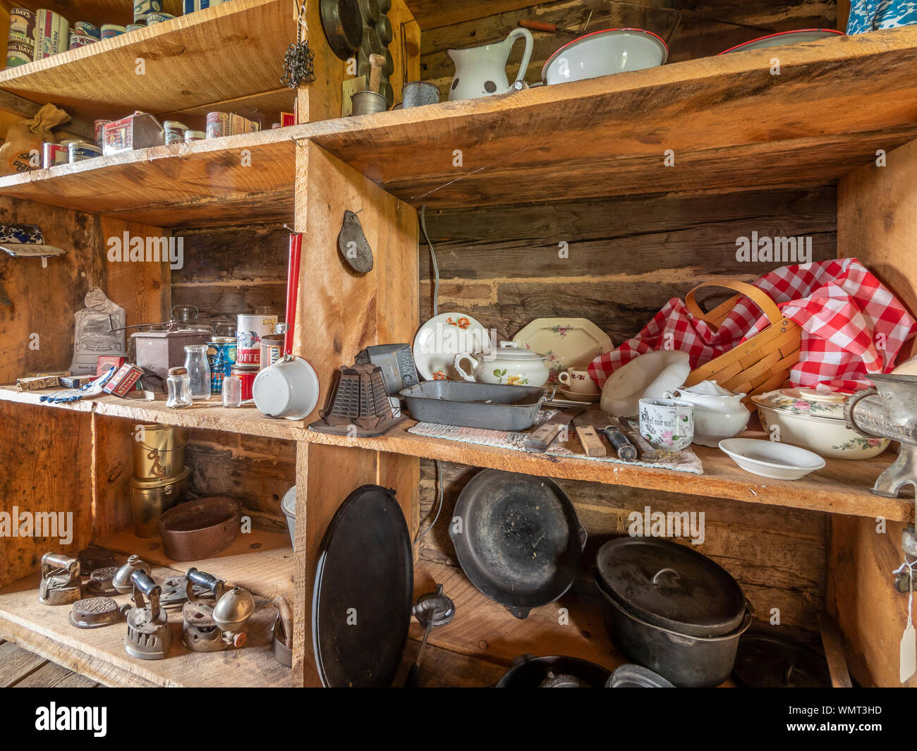 Im Inneren jarvie's Store, John jarvie historische Ranch, Braun Park, Utah. Stockfoto