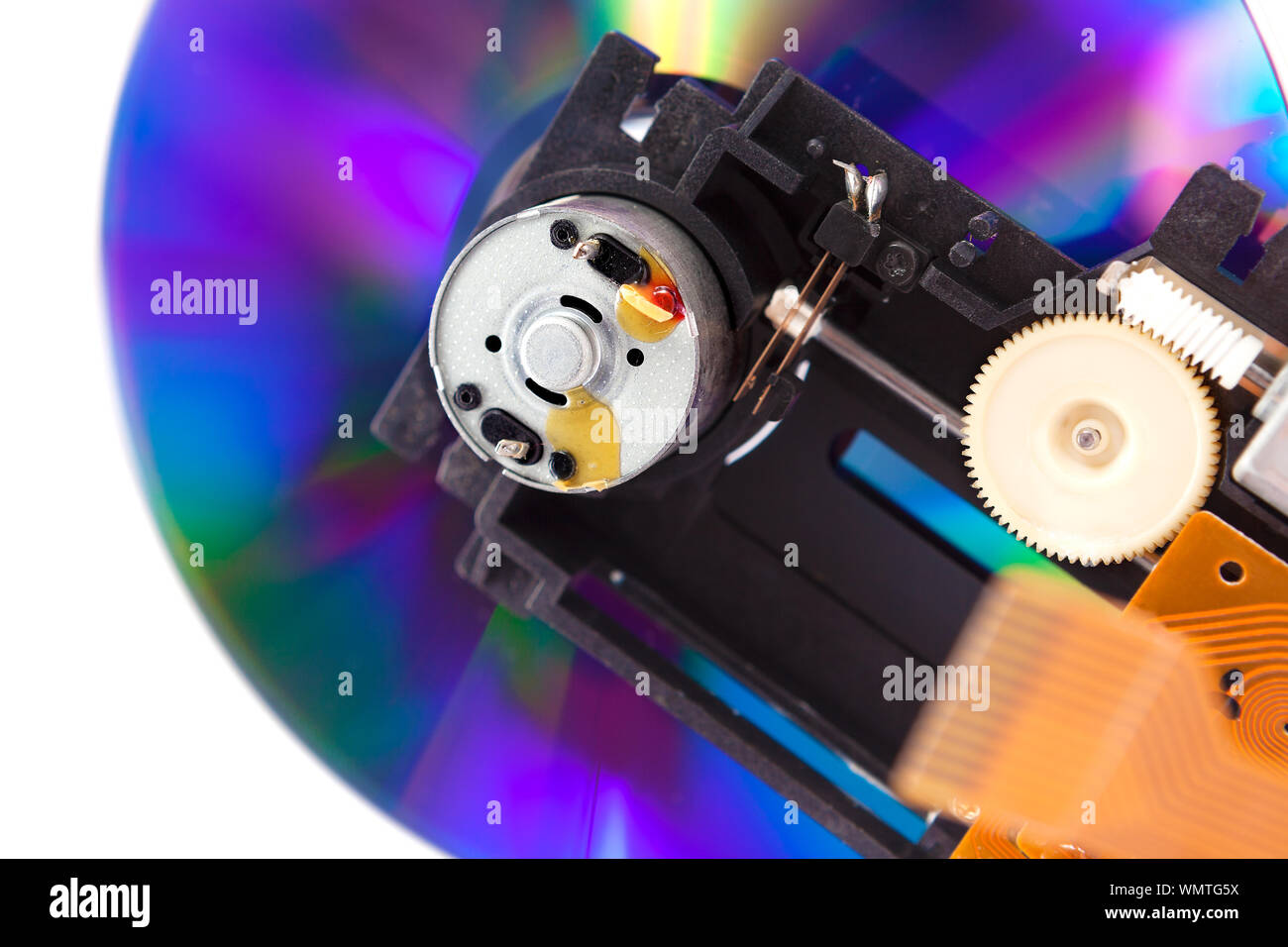 Dvd- und cd-recorder Mechanismus. Technologie und Daten Hintergrund Stockfoto