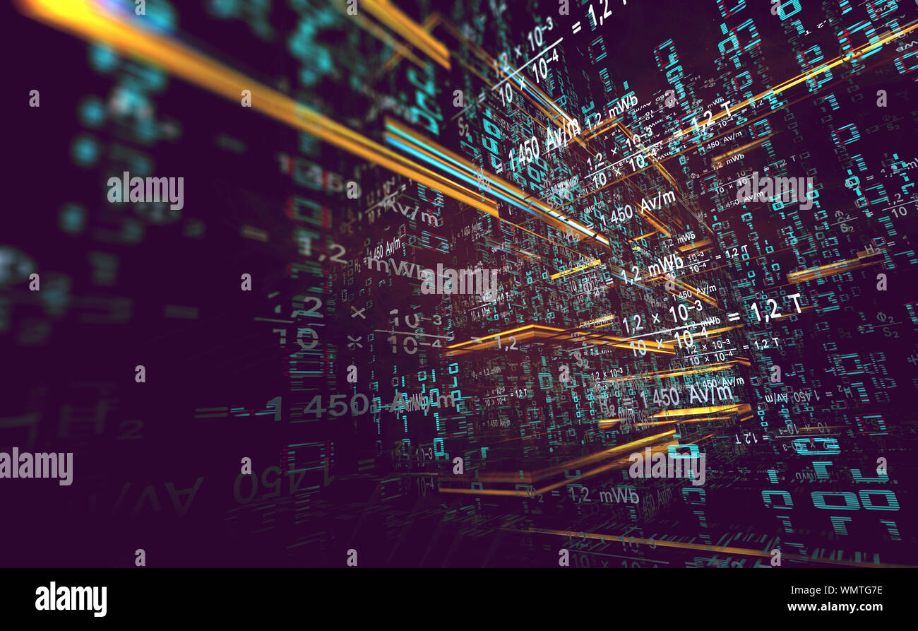 Wallpaper von binären Code-Konzept-Muster und Big Data structure.Net und Quellcode.Abstrakten Hintergrund der Technologie, Wissenschaft und Cloud-Computer. Stockfoto