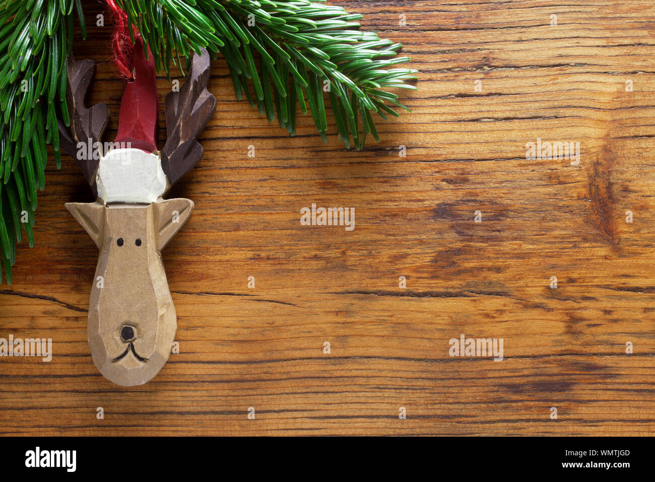 Holz- Hintergrund mit Weihnachten Dekoration Stockfoto