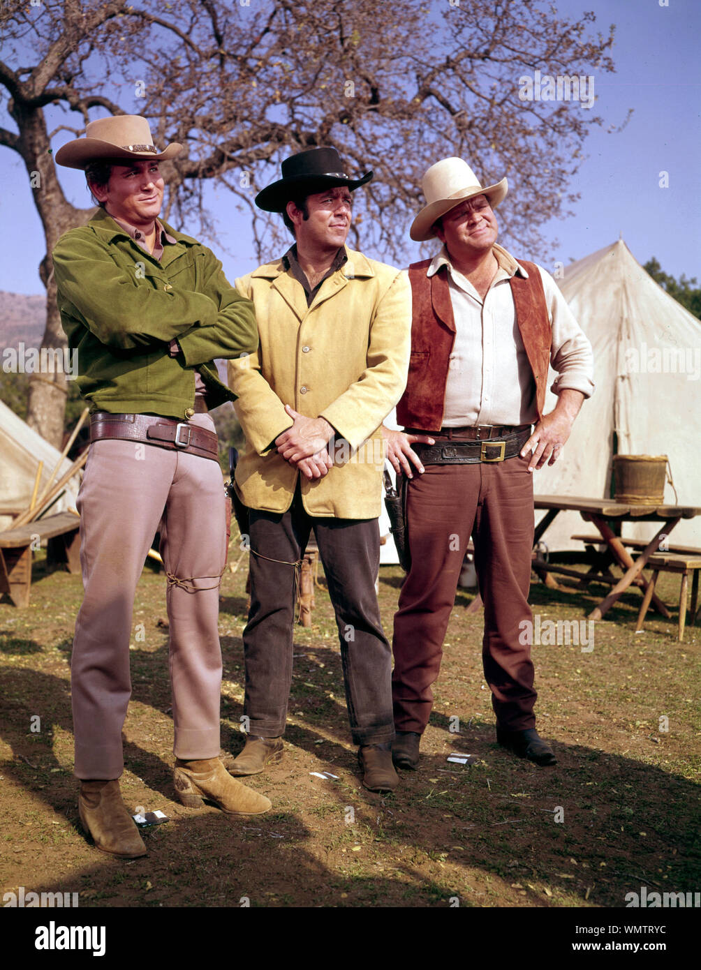 Michael Landon, Pernell Roberts, Dan Blocker, Geldsegen circa (1964) Datei Referenz #33848-597 THA Stockfoto