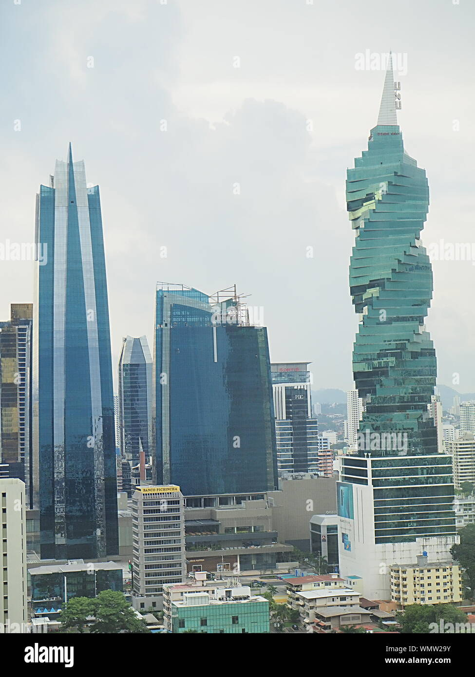 Panama-Stadt Skyline und Landschaft Stockfoto