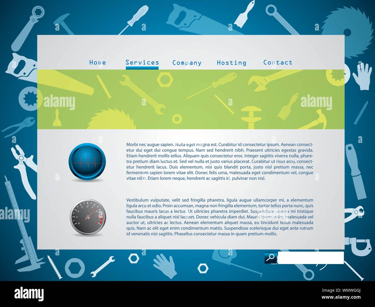 Werkzeug Design Website Vorlage Stock Vektor