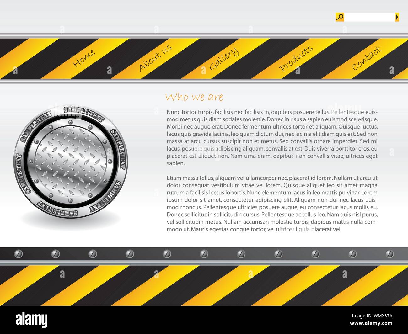Coole gefährliche Website Template-design Stock Vektor