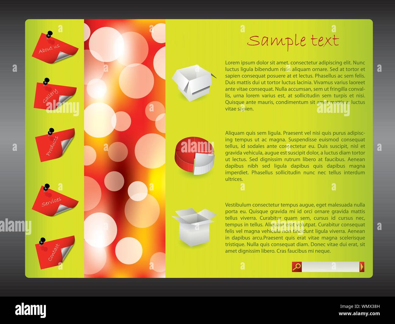 Cool grün-rot website design Template Stock Vektor