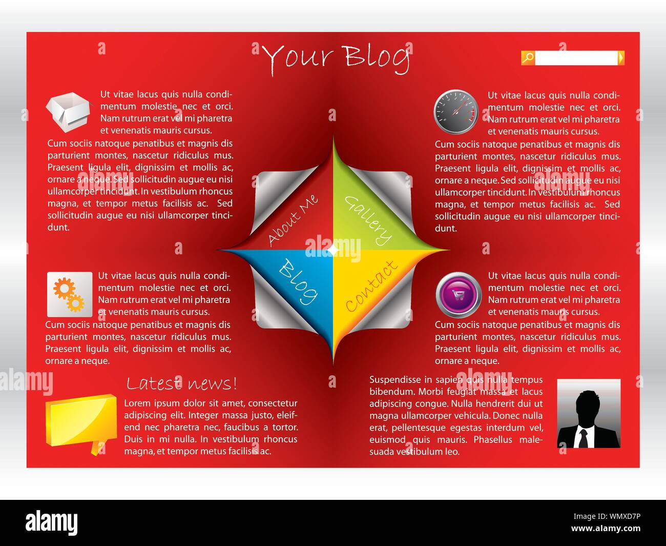 Red Label-Website-Templates Stock Vektor