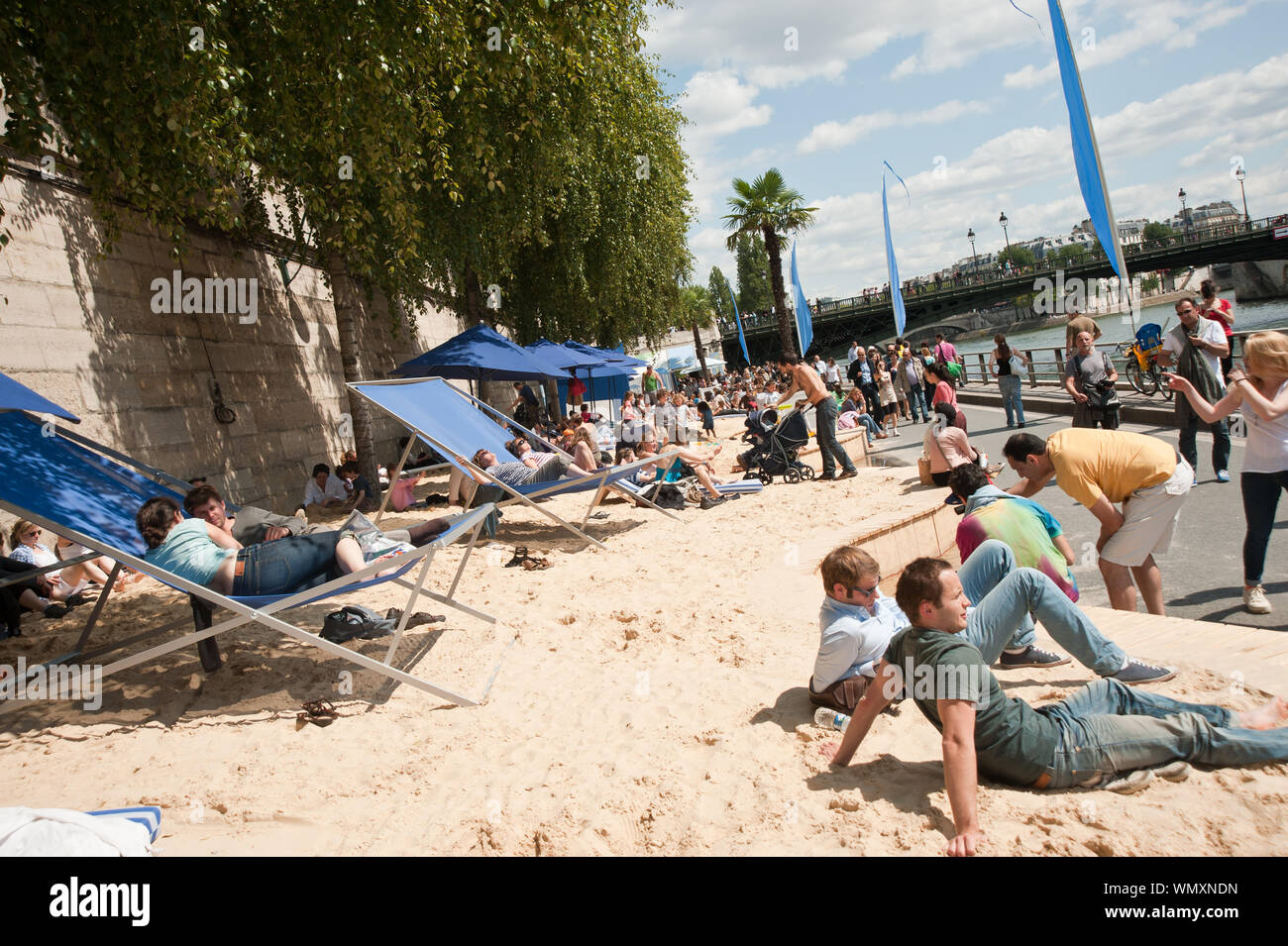 Paris, Seine, Paris Plage Stockfoto