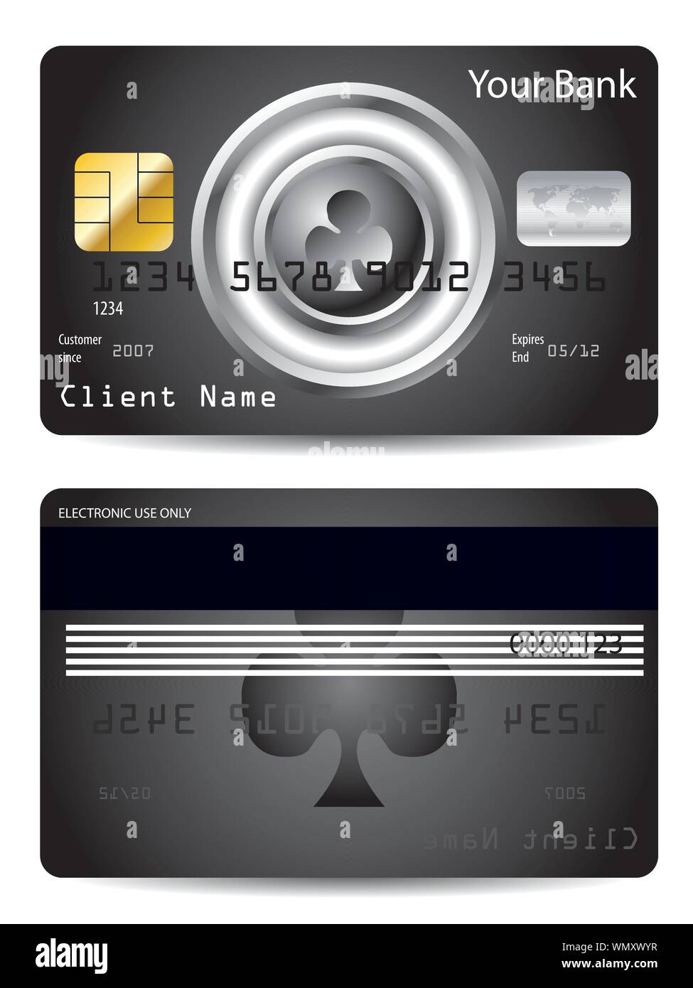 Poker Club Credit Card design Stock Vektor