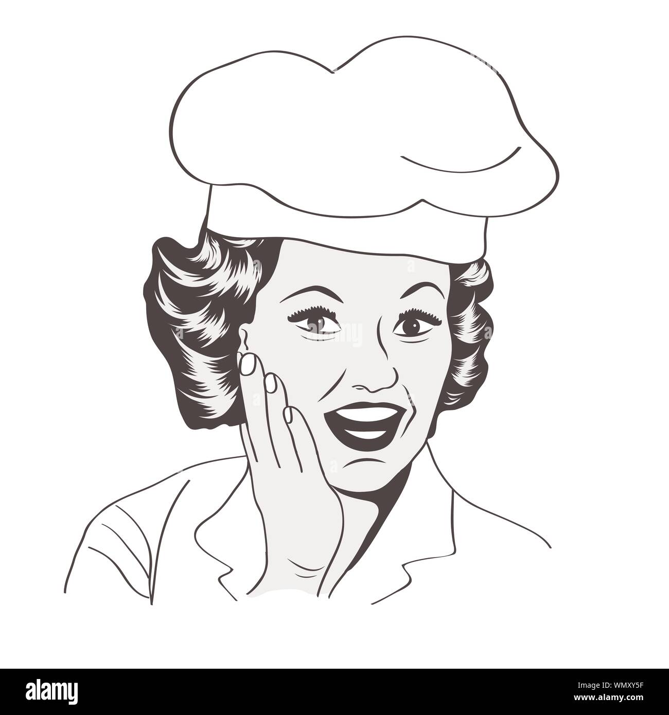 Frau Koch, Retro-Abbildung Stock Vektor